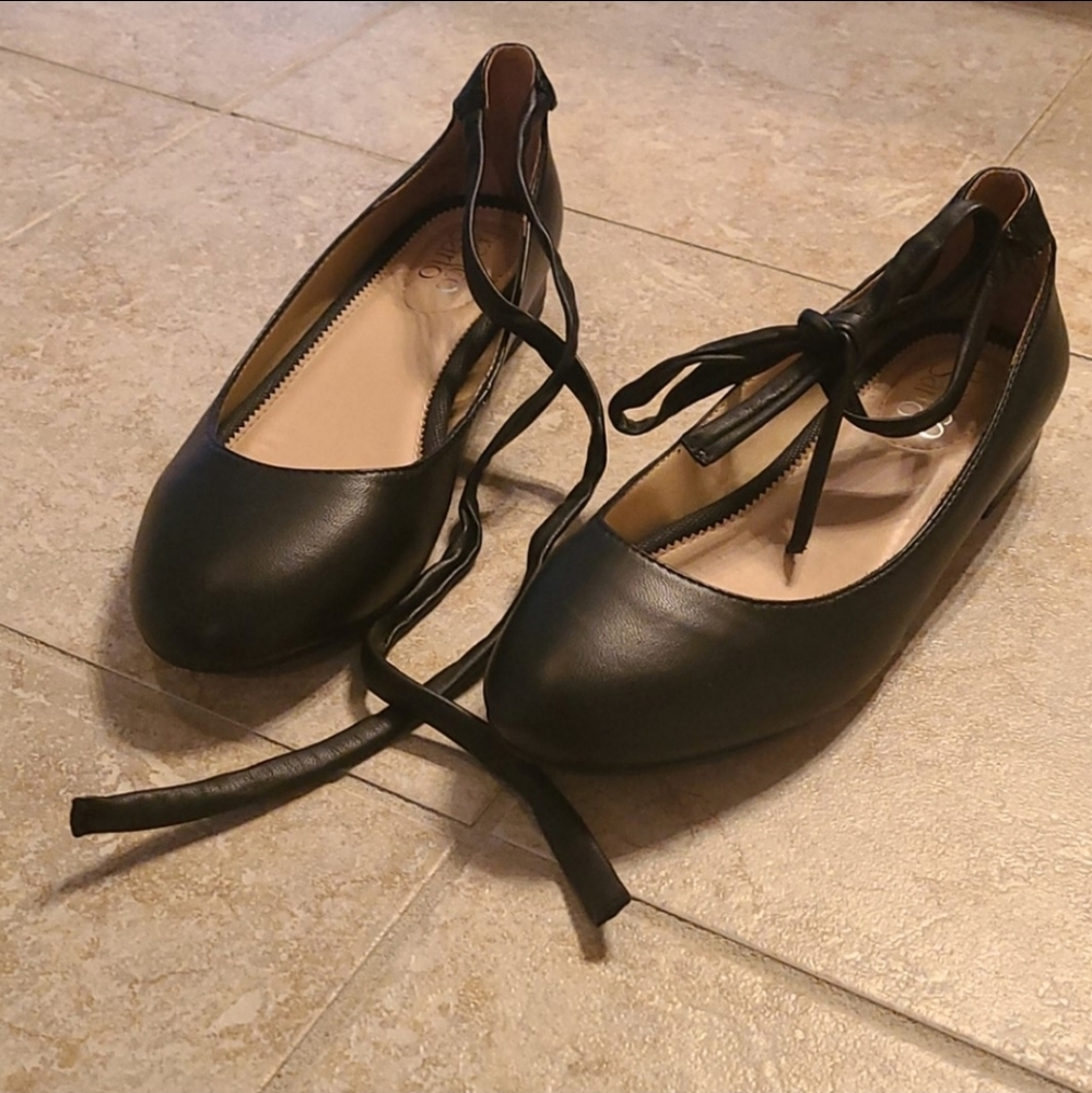 Franco Sarto Blake Leather Lace-Up Ballet Flats